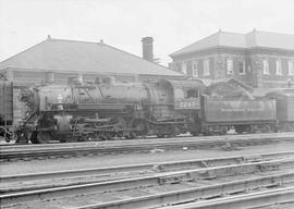 Northern Pacific steam locomotive 2243 at Livingston, Montana, in 1943.