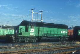 Burlington Northern 8155 at Vancouver, British Columbia in 1986.