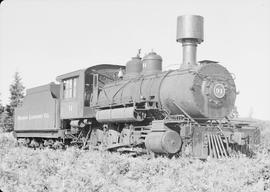 Polson Logging Company steam locomotive 51 at Railroad Camp, Washington, circa 1948.