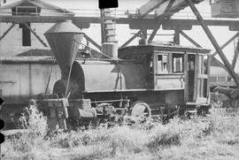 Simpson Timber Company Steam Locomotive at Mccleary, Washington in 1946.