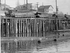 Northern Pacific railcars at Lake Union in Seattle, Washington, circa 1925.