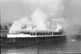 Top of the Ocean restaurant fire near McCarver Street, Washington in 1977.