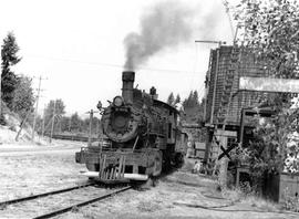 Pacific Coast Railroad steam locomotive number 16 at Maple Valley, Washington in 1951.