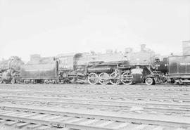 Northern Pacific steam locomotive 1770 at Livingston, Montana, in 1954.