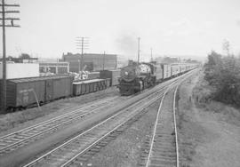 Northern Pacific passenger train at Kelso, Washington, circa 1945.