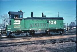 Burlington Northern Diesel Locomotive Number 108 in Minneapolis, Minnesota in 1979