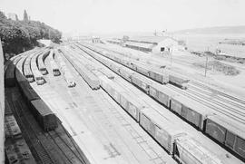 Burlington Northern freight yard at Tacoma, Washington, circa 1975.