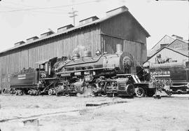 Rayonier Incorporated Steam Locomotive Number 38 at Railroad Camp, Washington in March, 1962.