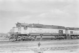 Burlington Northern diesel locomotive 4364 at Tacoma, Washington in 1972.