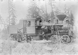 Barker Lumber Company Steam Locomotive Number 23 at Allyn, Washington, circa 1909.