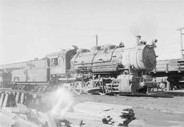 Northern Pacific steam locomotive 1181 at Northtown, Minnesota, in 1954.