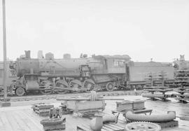 Northern Pacific steam locomotive 1557 at Brainerd, Minnesota, in 1954.