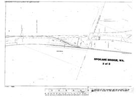 Plat Map of Great Northern Facilities at Spokane Bridge, Washington, 1927