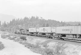 Southern Pacific Railroad diesel locomotive number 9349 at Mt. Shasta, California in 1977.