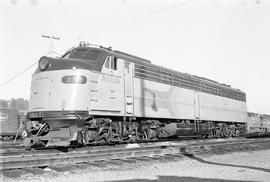 Amtrak diesel locomotive 332 at an unknown location on September 16, 1973.