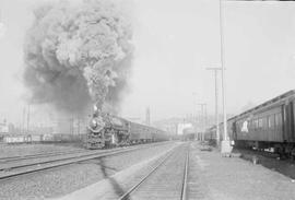 Northern Pacific passenger train number 408 at Seattle, Washington, in 1947.