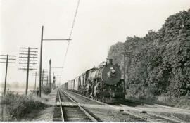 Great Northern Railway steam locomotive 3210 at Black River, Washington in 1948.