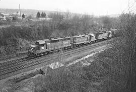 Burlington Northern diesel locomotive 2516 at Seattle, Washington in 1971.