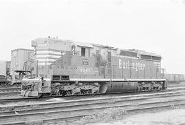 Burlington Northern diesel locomotive 6241 at Clyde, Illinois in 1972.