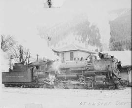 Northern Pacific steam locomotive 1830 at Lester, Washington, circa 1950.