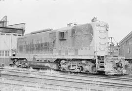 Northern Pacific diesel locomotive number 563 at Auburn, Washington, in 1970.