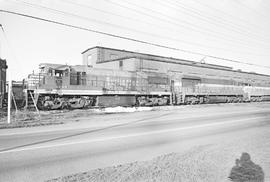 Burlington Northern diesel locomotive 5663 at Auburn, Washington in 1971.