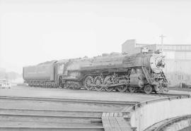 Northern Pacific steam locomotive 2682 at Dilworth, Minnesota, in 1954.