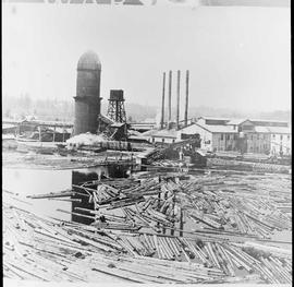 Lumber mill in McKenna, Washington, circa 1910.