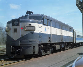 Long Island Rail Road diesel locomotive 616 at Speonk, New York in June 1988.