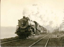 Great Northern Railway steam locomotive 2502 in Washington State in 1924.