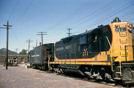 Northern Pacific Railroad Company diesel locomotive 211 at Butte, Montana in 1964.