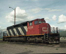 Canadian National Railway Company diesel locomotive 5407 at Jasper, Alberta in August 1990.
