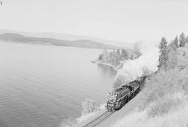 Spokane, Portland & Seattle Railway steam locomotive number 700 at Hope, idaho in 2002.