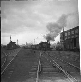 Pacific Coast Railroad yard at Seattle, Washington in 1949.