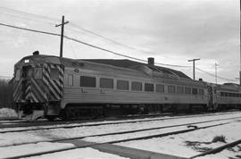 Amtrak rail diesel car 18 at Old Saybrook, Connecticut on January 29, 1977.