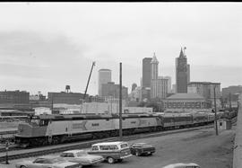 Amtrak diesel locomotive 574 at Seattle, Washington in June 1974.