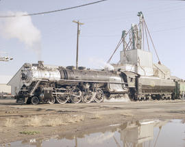 Spokane, Portland & Seattle Railway steam locomotive number 700 at Kennewick, Washington in 1...