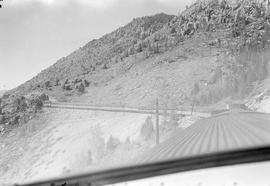 On board Northern Pacific Vista-Dome North Coast Limited near Highview, Montana, in 1955.