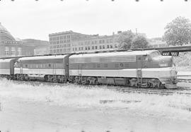 Burlington Northern diesel locomotive 9802 at Tacoma, Washington in 1970.