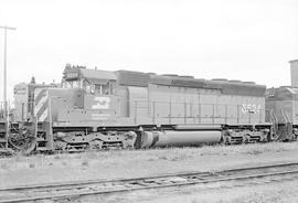 Burlington Northern diesel locomotive 6524 at Auburn, Washington in 1973.