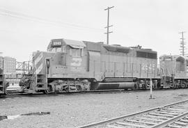 Burlington Northern diesel locomotive 2545 at Portland, Oregon in 1971.