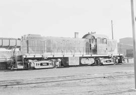 Northern Pacific diesel locomotive number 802 at Dilworth, Minnesota, in 1954.