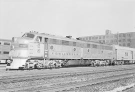 Burlington Northern diesel locomotive 9992 at Chicago, Illinois in 1972.