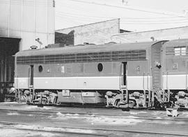 Burlington Northern diesel locomotive 9769 at Livingston, Montana in 1972.