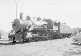 Northern Pacific steam locomotive 20 at Billings, Montana, in 1953.