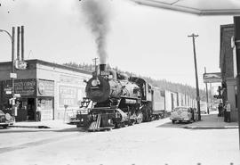 Northern Pacific steam locomotive 1355 at Coeur d'Alene, Idaho, in 1955.