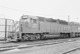 Burlington Northern diesel locomotive 3002 at Seattle, Washington in 1974.