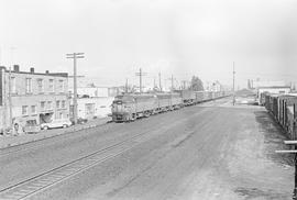 Burlington Northern diesel locomotive 4104 at Kent, Washington in 1971.