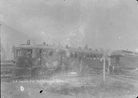 Northern Pacific McKeen car number A-1 at Darrington, Washington, ca. 1910