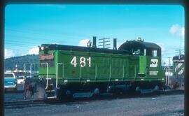 Burlington Northern 481 at Spokane, Washington in 1978.